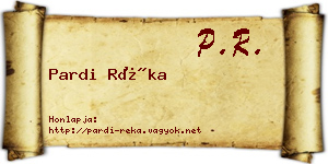 Pardi Réka névjegykártya